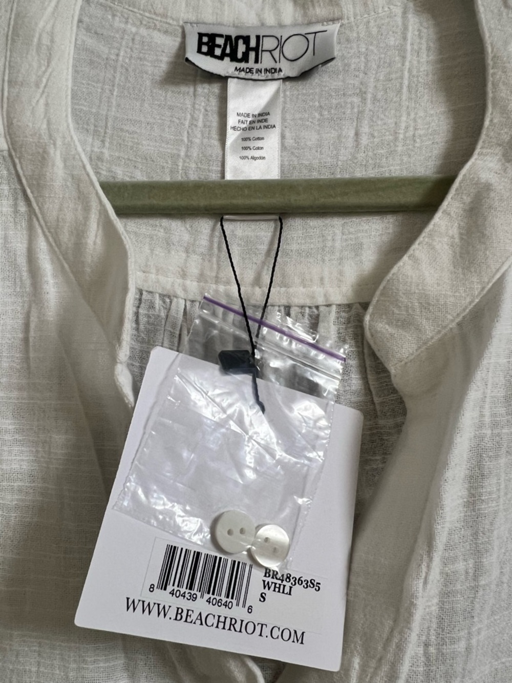 Beach Riot Sandra Dress Cotton Maxi Small White Vacation Resort wear - Picture 5 of 5